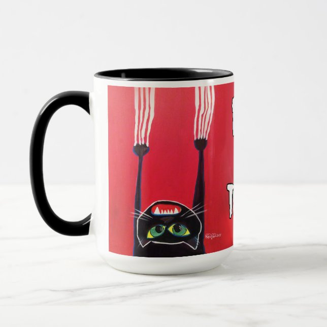 Taza ¡"Caída adentro allí! "Taza del gato negro (Izquierda)