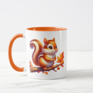 Taza Caída Cuta ardilla estacional añadir monograma