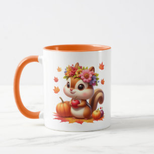 Taza Caída Cuta ardilla estacional añadir monograma