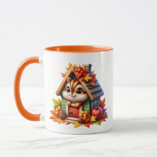 Taza Caída Cuta ardilla estacional añadir monograma