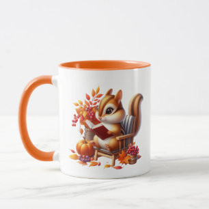 Taza Caída Cuta ardilla estacional añadir monograma