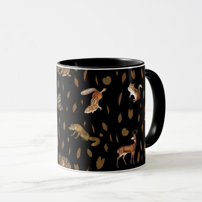 Taza Caída de animales forestales hojas otoñales (Anverso derecho)