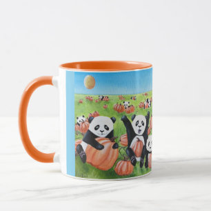 Taza Caída de los pandas y calabazas