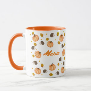 Taza Caída del Otoño Hedgehogs y Calabazas
