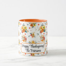 Taza Caída floral naranja