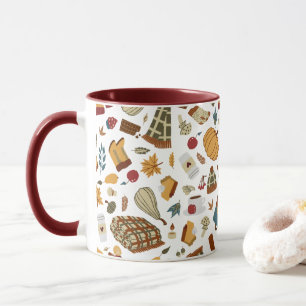 Taza Caída única deja calabazas otoñales