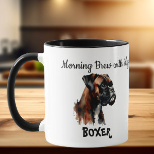 Taza Caja de acuarela Boxer marrón Personalizar