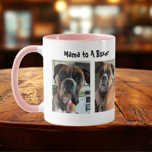 Taza Caja de Fotos de Mascotas Boxer Mamá Personalizada