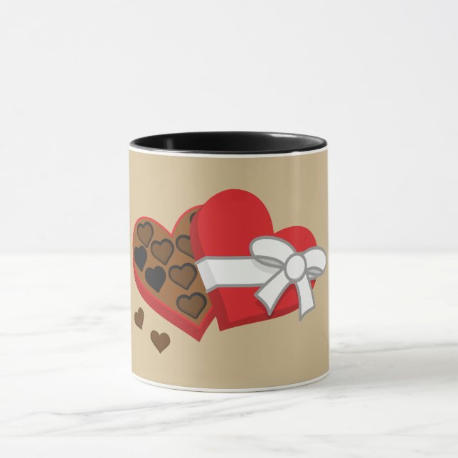 Taza Caja de regalo de chocolate para el corazón - El d (Centro)