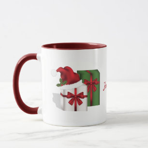 Taza Cajas De Regalo Blancas Y Verdes Con Un Nombre Per