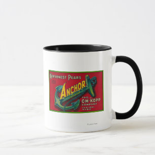 Taza Cajón LabelYakima, WA de la pera del ancla