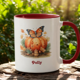 Taza Calabaza Autum y mariposa Mug