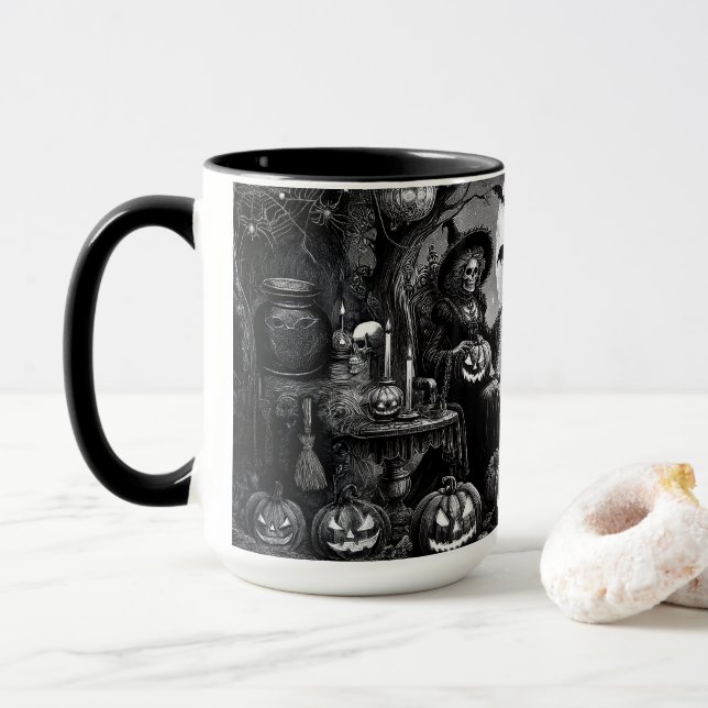 Taza Calabaza de Brujas Skeleton (Con donut)