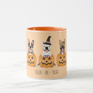 Taza Calabaza De Bulldoges Franceses Trick O Trek