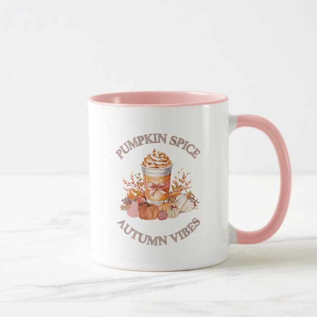 Taza Calabaza de especias de calabaza latte cálido otoñ (Derecha)