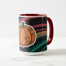 Taza Calabaza Decoración Ondas Combo Mug
