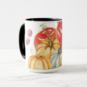 Taza Calabaza divertida y temporada de otoño de manzana