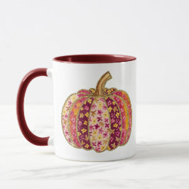 Taza Calabaza dorada y tazón de café con flores