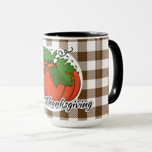Taza Calabaza en salsa marrón - Feliz Día de Acción de 
