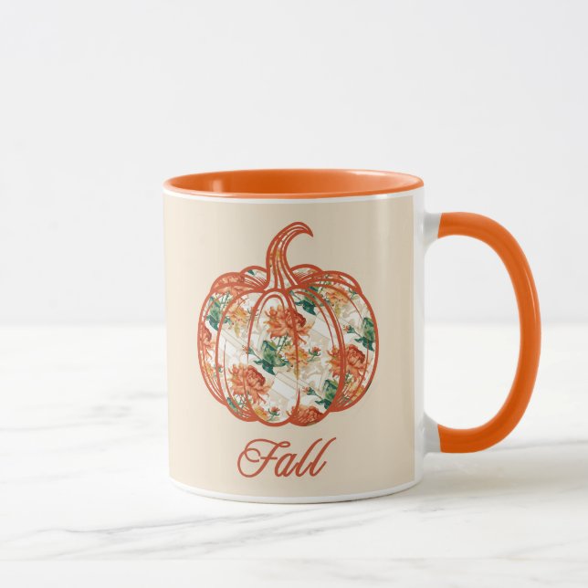 Taza Calabaza en un patrón de Crisantemo (Derecha)