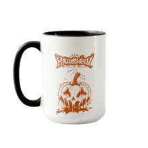 calabaza espeluznante Halloween blanca naranja