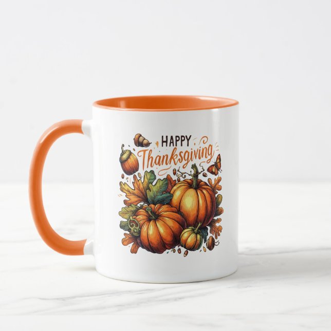 Taza Calabaza feliz de Acción de Gracias (Izquierda)