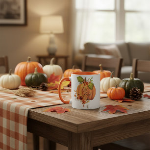 Taza Calabaza floral de agradecimiento