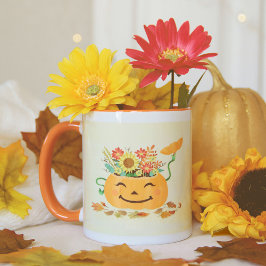 Taza Calabaza floral de Halloween