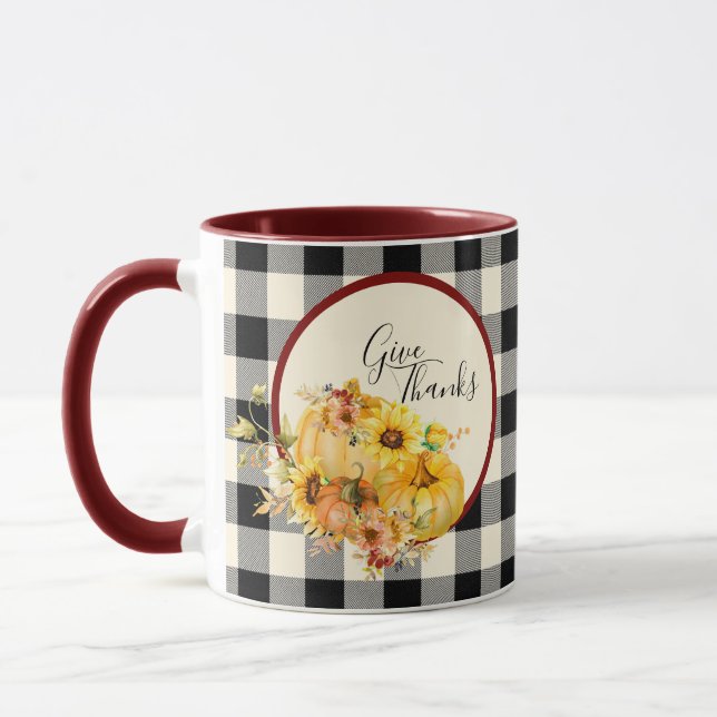 Taza Calabaza floral y revisar Acción de Gracias (Izquierda)
