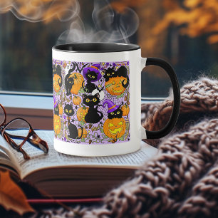 Taza Calabaza Halloween Candy Gatos Negros