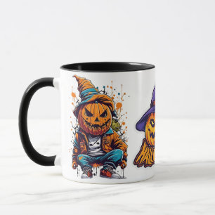 Taza Calabaza Hombre Con Otras Calabazas Espeluznantes
