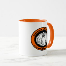 Taza Calabaza Negra Naranja Vintage Halloween Arte de T
