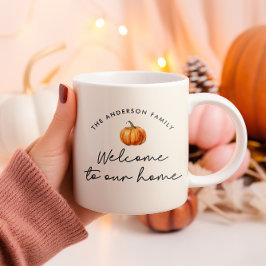 Taza Calabaza otoño bienvenida a nuestra decoración de