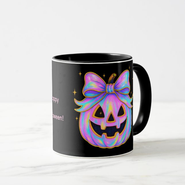 Taza Calabaza pastoral y mascota de halloween fantasma (Anverso derecho)