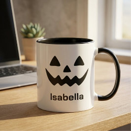 Taza Calabaza Personalizada de Halloween Cara de Jack O