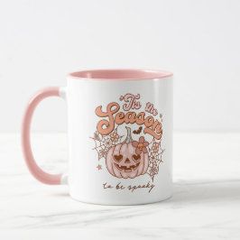 Taza Calabaza rosada Halloween Retro Nombre Pink Mug