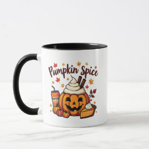 Taza Calabaza Spice Latte Calabaza Pie Otoño Caída