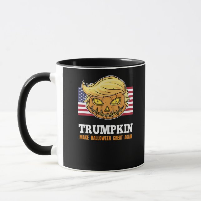 Taza Calabaza Trumpkin Halloween con diseño de bandera  (Izquierda)