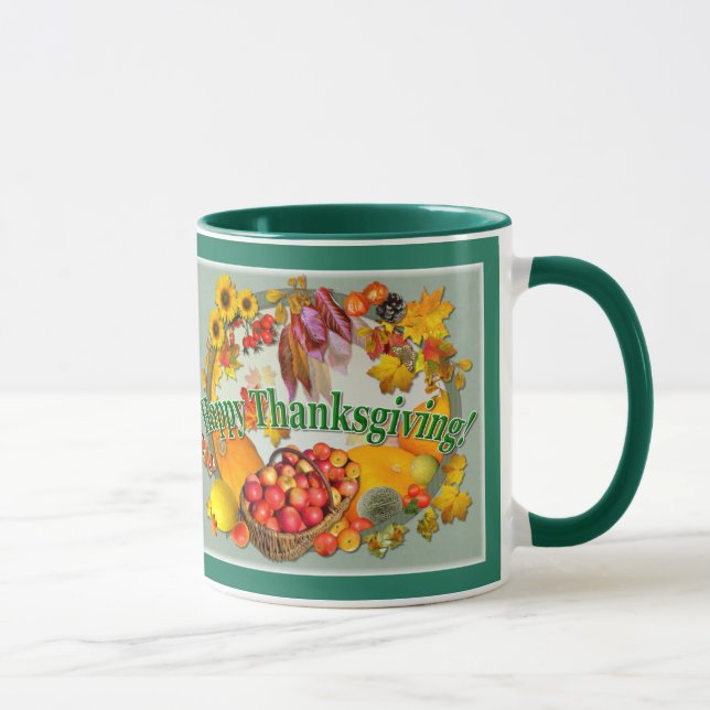 Taza Calabazas, cesta de Apple y más Feliz Día de Acció (Derecha)