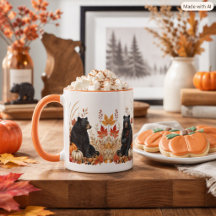 Calabazas de cosecha de otoño y osos negros Natura