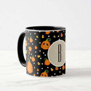 Taza Calabazas de Halloween Patrón Caprichoso Personali