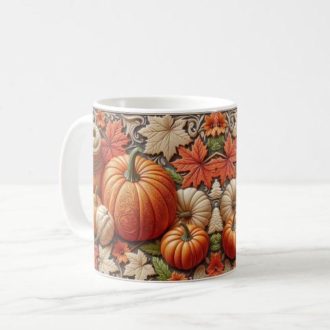Taza Calabazas de la temporada de otoño Café cerámico (Anverso izquierdo)