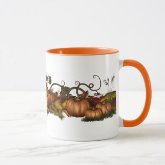 Taza Calabazas y hojas de otoño