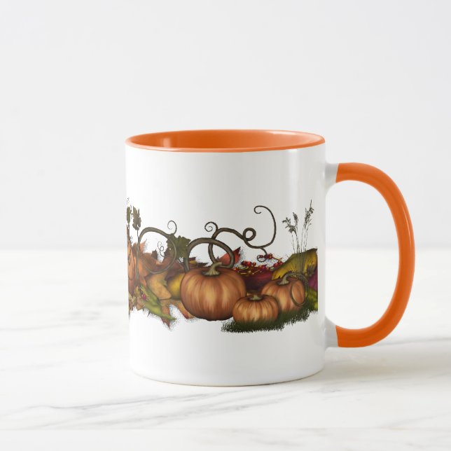 Taza Calabazas y hojas de otoño (Derecha)