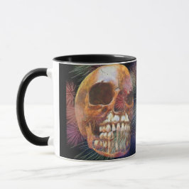 Taza Calavera con fuegos artificiales