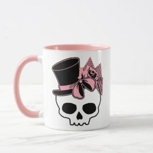 Taza Calavera Cubierta Con Rosa De Sombrero Superior Do