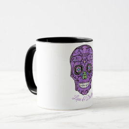 TAZA CALAVERA DE DULCE, AMOR Y MUERTE, HALLOWEEN