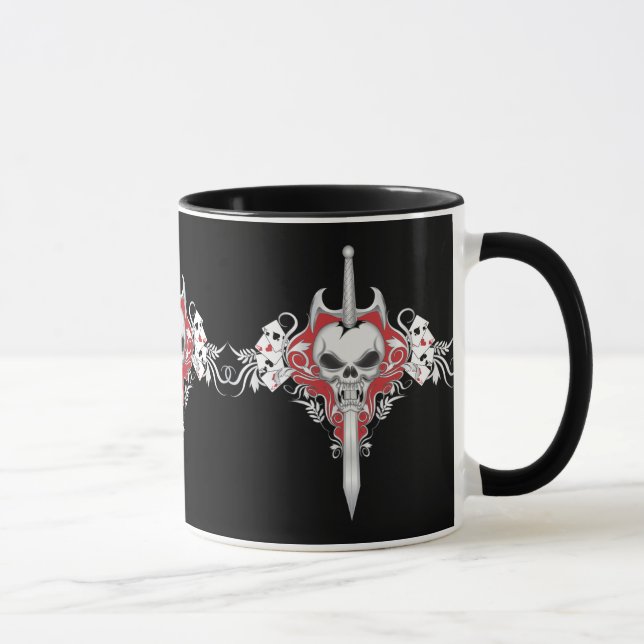 Taza Calavera de espadas - ROJO (Derecha)