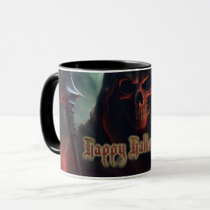 Taza Calavera de la Parca Halloween Arte Espeluznante