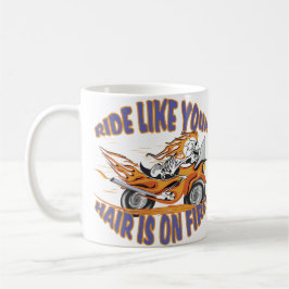 Taza Calavera de motocicleta en llamas